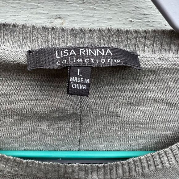 EUC Gray Sweater With Faux Leather Accents - Picture 4 of 7